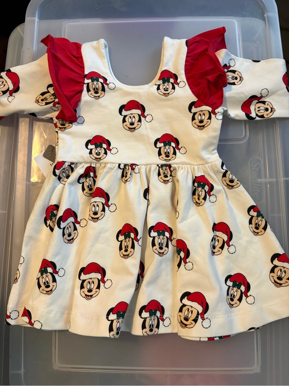 NWT Monica + Andy Disney Santa Mickey Minnie Mouse Holiday Christmas Twirl Dress